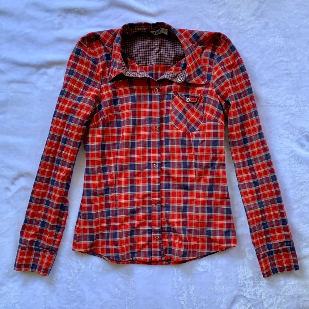 TRF Plaid Button Up Size Small